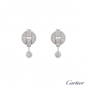Cartier White Gold Himalia Diamond Earrings